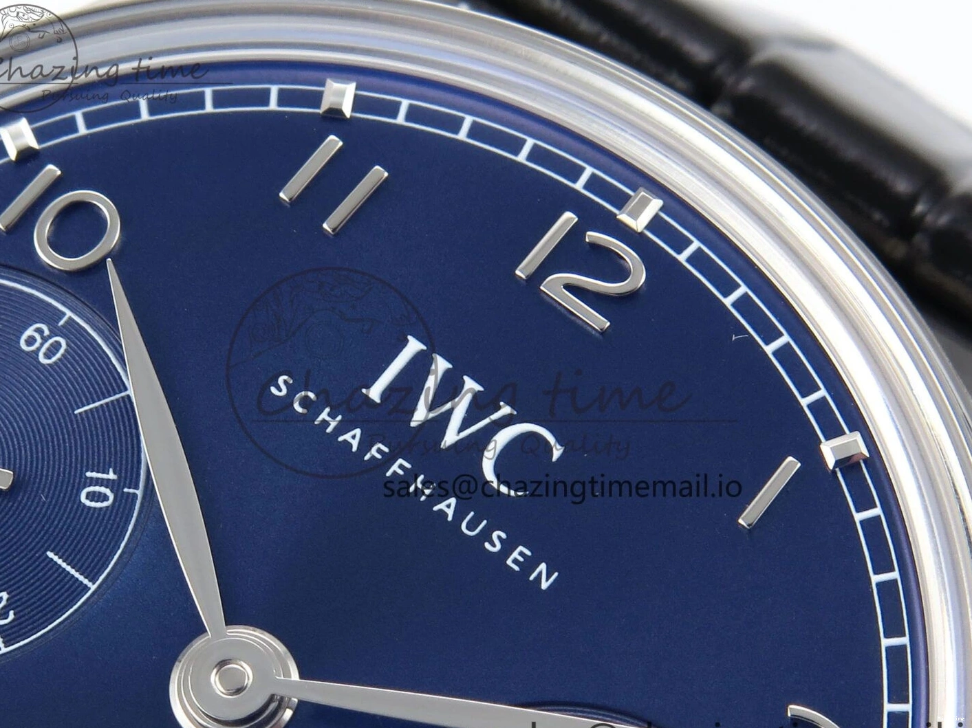 MIROTIME 0127 Portugieser Automatic SS IW501704 APSF 1:1 Best Edition Blue Dial on Black Leather Strap A HighPerformance 7008